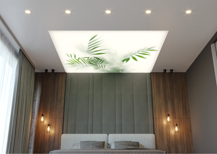 Потолок с фотопечатью на светопрозрачном полотне